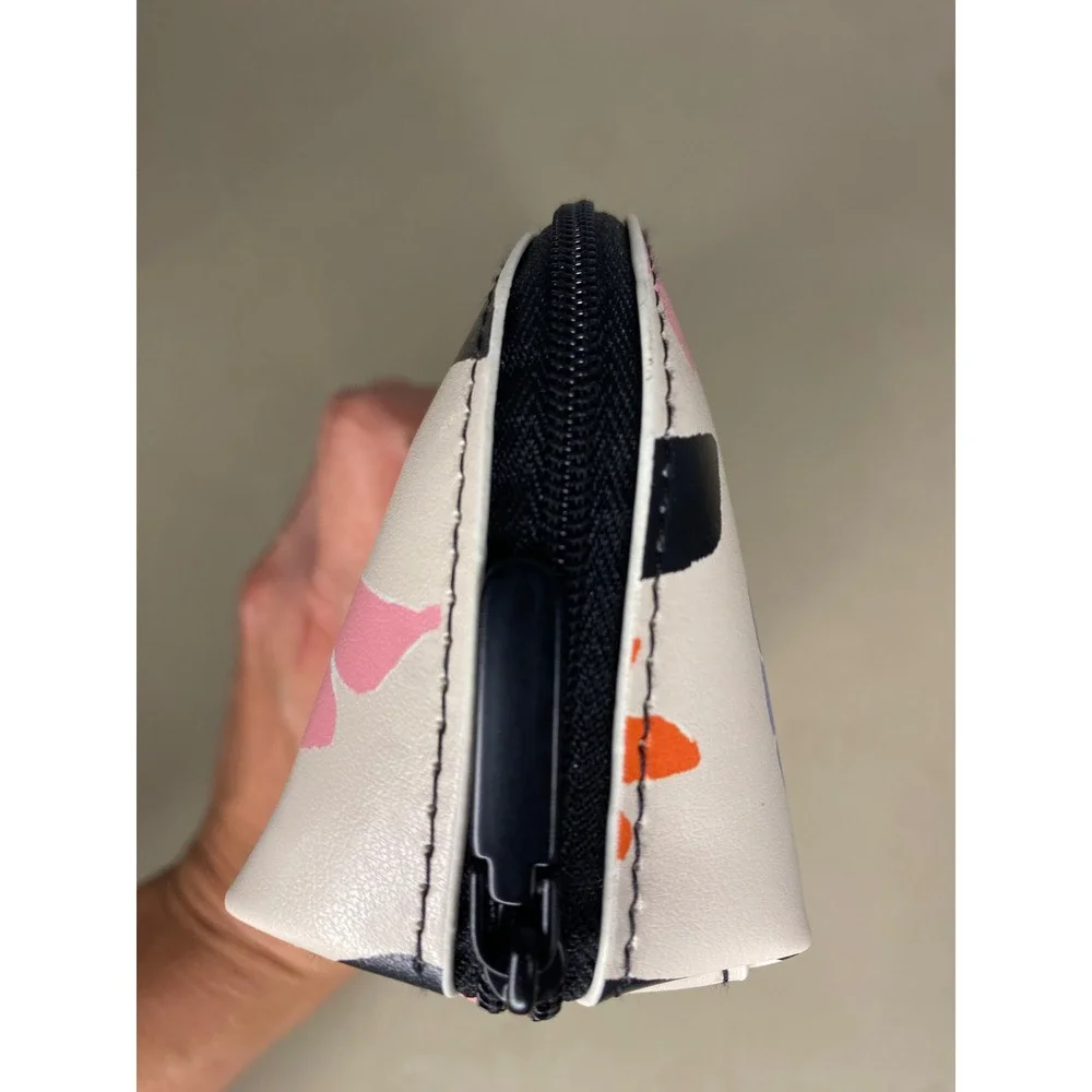 Kate Spade New York Floral Butterfly Pencil Case Cosmetic Pouch Cream Multi